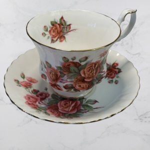 Bone China - Tea Cup and Saucer Set - Centennial Rose Pattern
